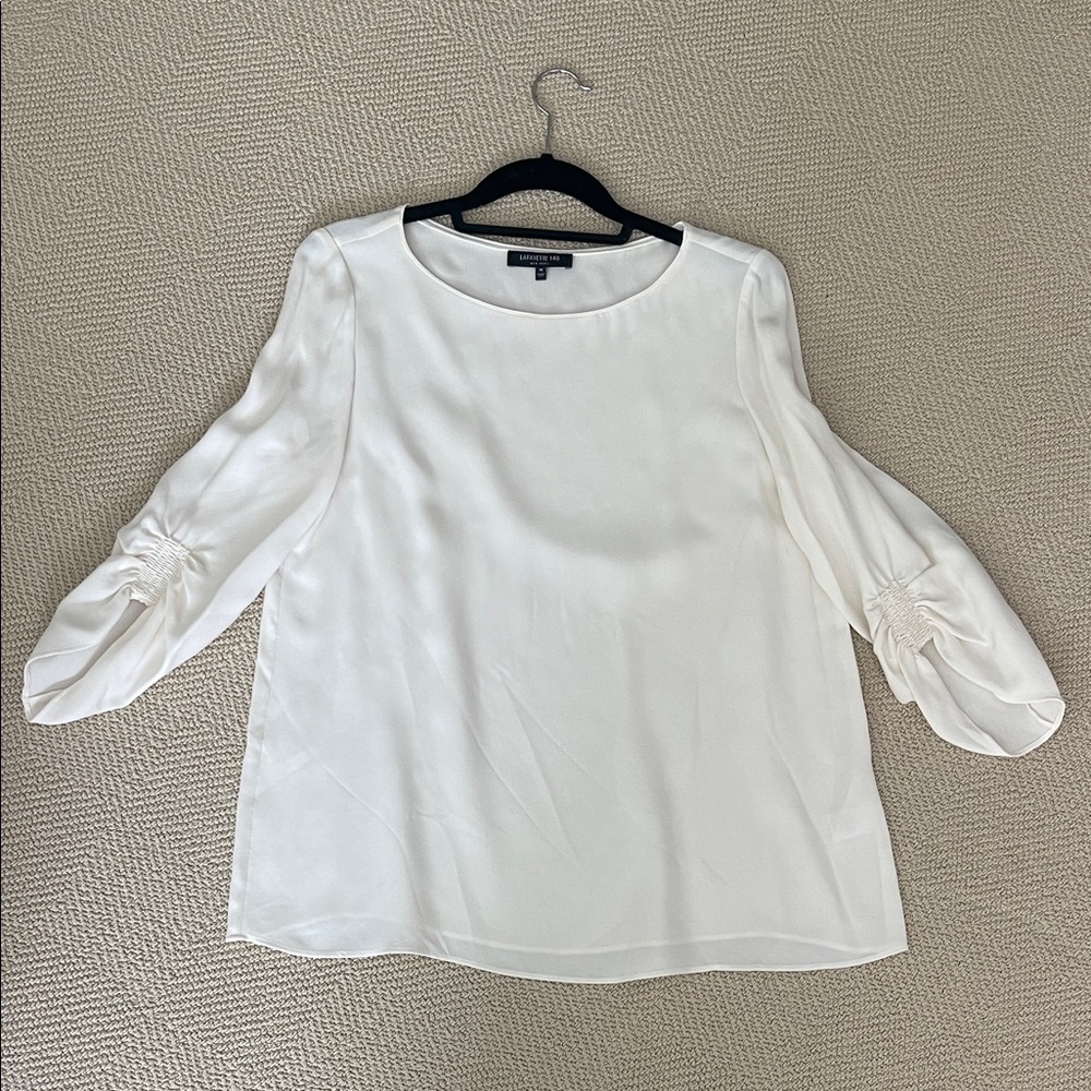 Lafayette 148 New York Cream Blouse